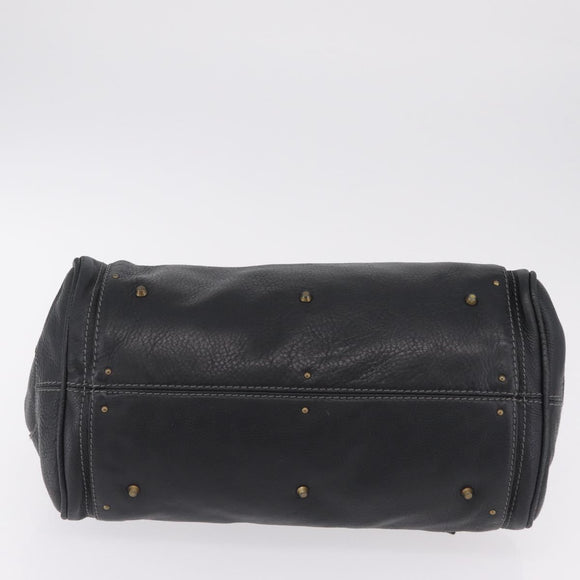 Chloe Paddington Hand Bag Leather Black Gold Tone Auth SW2877V