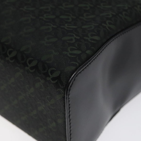 LOEWE Hand Bag Nylon Green Gold Auth sw288