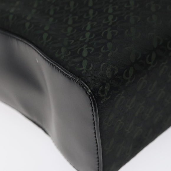 LOEWE Hand Bag Nylon Green Gold Auth sw288