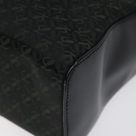 LOEWE Hand Bag Nylon Green Gold Auth sw288