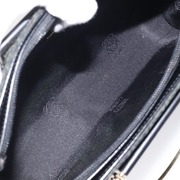 LOEWE Hand Bag Nylon Green Gold Auth sw288