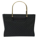 LOEWE Hand Bag Nylon Green Gold Auth sw288-13