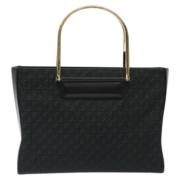 LOEWE Hand Bag Nylon Green Gold Auth sw288