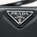 PRADA Shoulder Pouch Leather Black Silver Auth SW2880M-16