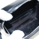 PRADA Shoulder Pouch Leather Black Silver Auth SW2880M-19