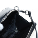 PRADA Shoulder Pouch Leather Black Silver Auth SW2880M-20