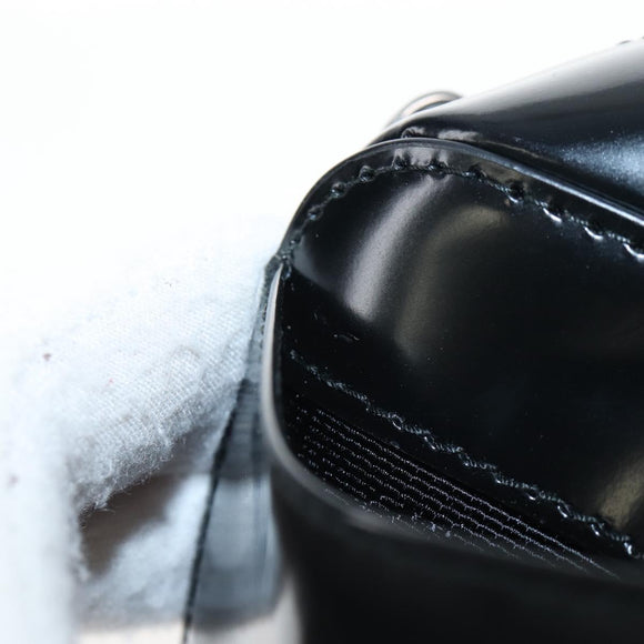 PRADA Shoulder Pouch Leather Black Silver Auth SW2880M