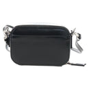 PRADA Shoulder Pouch Leather Black Silver Auth SW2880M-3