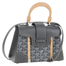 Goyard Herringbone Saigon Mini Hand Bag PVC Leather 2way Gray Auth SW2884SM-1