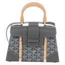 Goyard Herringbone Saigon Mini Hand Bag PVC Leather 2way Gray Auth SW2884SM-2