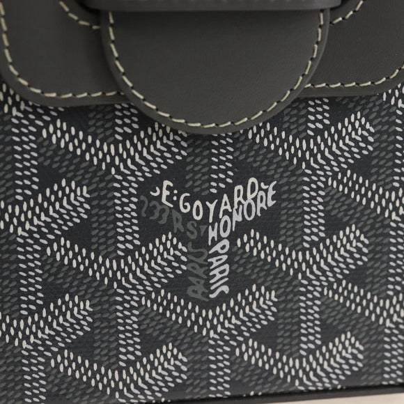 Goyard Herringbone Saigon Mini Hand Bag PVC Leather 2way Gray Auth SW2884SM