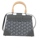 Goyard Herringbone Saigon Mini Hand Bag PVC Leather 2way Gray Auth SW2884SM-3
