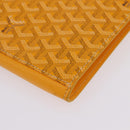 Goyard Herringbone Sorbonne Clutch Bag PVC Leather Yellow Silver Auth SW2886SM-11