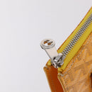 Goyard Herringbone Sorbonne Clutch Bag PVC Leather Yellow Silver Auth SW2886SM-12