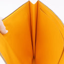 Goyard Herringbone Sorbonne Clutch Bag PVC Leather Yellow Silver Auth SW2886SM-17