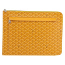 Goyard Herringbone Sorbonne Clutch Bag PVC Leather Yellow Silver Auth SW2886SM-2