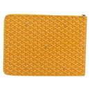 Goyard Herringbone Sorbonne Clutch Bag PVC Leather Yellow Silver Auth SW2886SM-3