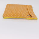 Goyard Herringbone Sorbonne Clutch Bag PVC Leather Yellow Silver Auth SW2886SM-4