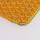 Goyard Herringbone Sorbonne Clutch Bag PVC Leather Yellow Silver Auth SW2886SM-9