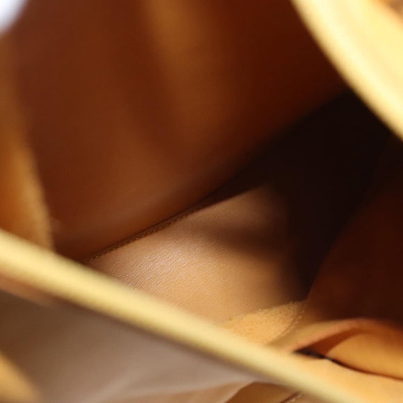 LOEWE Anagram Shoulder Bag Leather Yellow Gold Auth sw289