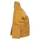 LOEWE Anagram Shoulder Bag Leather Yellow Gold Auth sw289-1