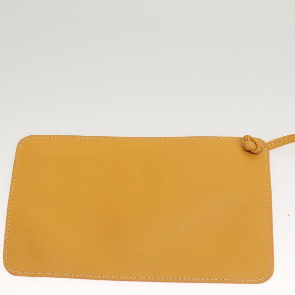 LOEWE Anagram Shoulder Bag Leather Yellow Gold Auth sw289