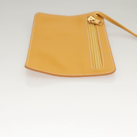 LOEWE Anagram Shoulder Bag Leather Yellow Gold Auth sw289