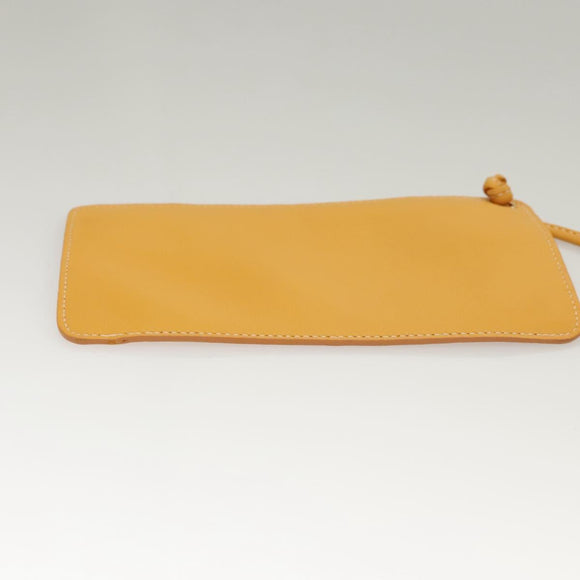 LOEWE Anagram Shoulder Bag Leather Yellow Gold Auth sw289