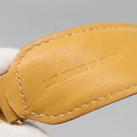 LOEWE Anagram Shoulder Bag Leather Yellow Gold Auth sw289