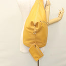 LOEWE Anagram Shoulder Bag Leather Yellow Gold Auth sw289-30