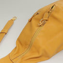 LOEWE Anagram Shoulder Bag Leather Yellow Gold Auth sw289-6