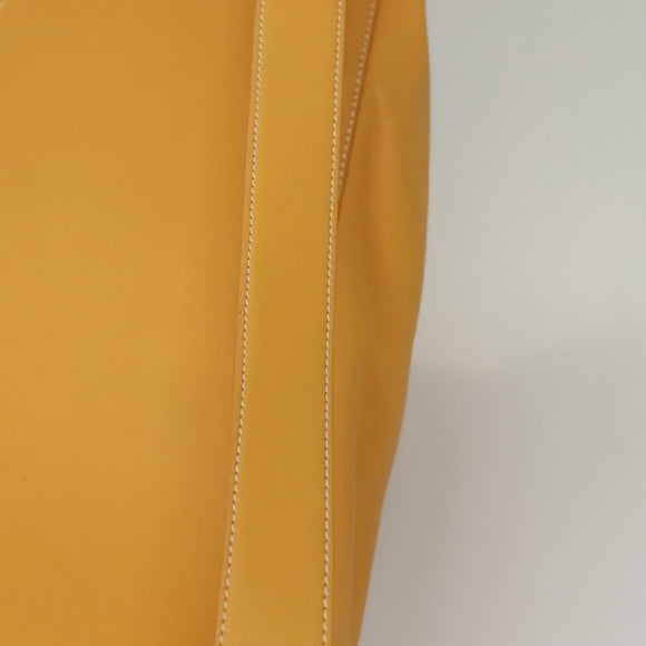 LOEWE Anagram Shoulder Bag Leather Yellow Gold Auth sw289