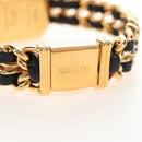 CHANEL Premiere Watches Metal Gold Tone Black CC Auth SW2895SAM-12