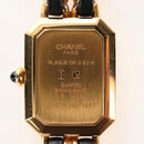 CHANEL Premiere Watches Metal Gold Tone Black CC Auth SW2895SAM-21