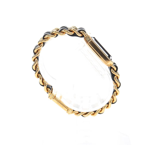 CHANEL Premiere Watches Metal Gold Tone Black CC Auth SW2895SAM