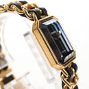 CHANEL Premiere Watches Metal Gold Tone Black CC Auth SW2895SAM-7