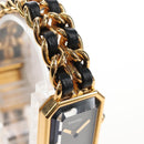 CHANEL Premiere Watches Metal Gold Tone Black CC Auth SW2895SAM-9