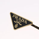 PRADA Barrette Hair Clip Metal Gold Tone Black 1IF051 Auth SW2899M-12