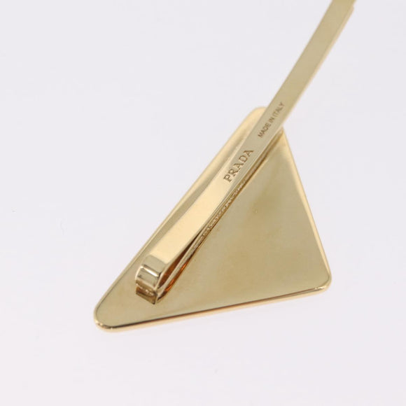 PRADA Barrette Hair Clip Metal Gold Tone Black 1IF051 Auth SW2899M