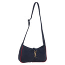 Saint Laurent Le Saint Cassette Shoulder Bag Nylon Navy Gold 733294 Auth SW2900M-1