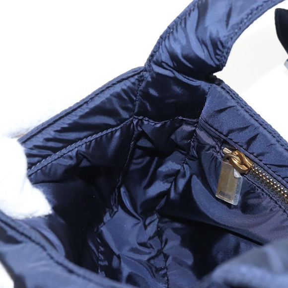 Saint Laurent Le Saint Cassette Shoulder Bag Nylon Navy Gold 733294 Auth SW2900M