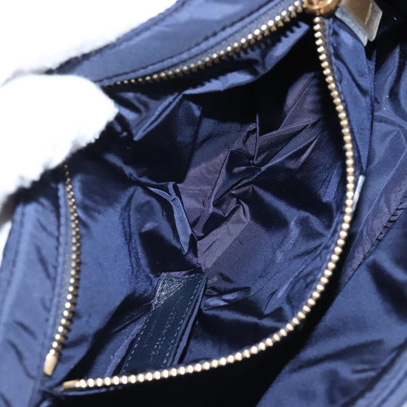 Saint Laurent Le Saint Cassette Shoulder Bag Nylon Navy Gold 733294 Auth SW2900M
