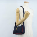 Saint Laurent Le Saint Cassette Shoulder Bag Nylon Navy Gold 733294 Auth SW2900M-24