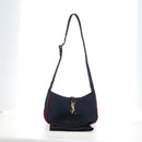 Saint Laurent Le Saint Cassette Shoulder Bag Nylon Navy Gold 733294 Auth SW2900M-25
