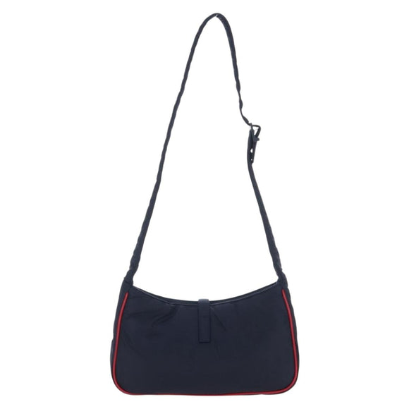 Saint Laurent Le Saint Cassette Shoulder Bag Nylon Navy Gold 733294 Auth SW2900M