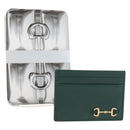 GUCCI Card Case Playing Cards Set Leather Paper Silver Green 700469 Auth SW2901M-1