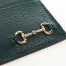 GUCCI Card Case Playing Cards Set Leather Paper Silver Green 700469 Auth SW2901M-12