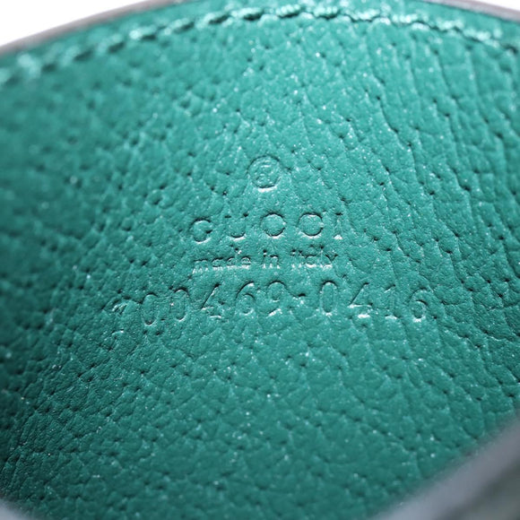 GUCCI Card Case Playing Cards Set Leather Paper Silver Green 700469 Auth SW2901M