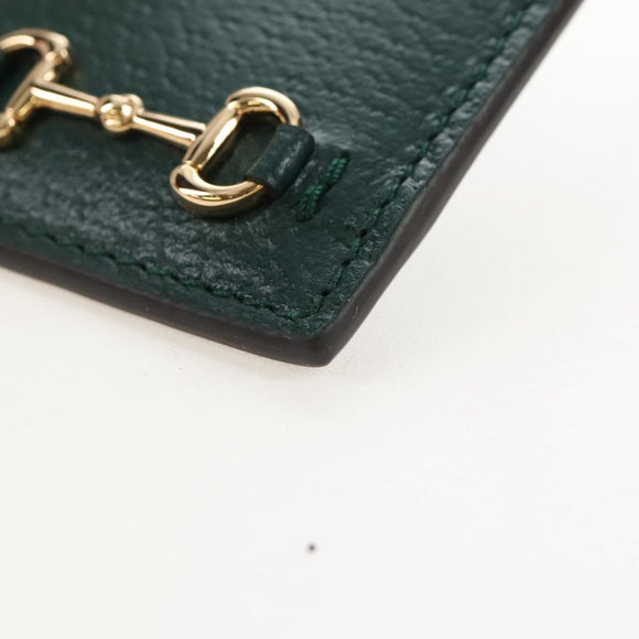 GUCCI Card Case Playing Cards Set Leather Paper Silver Green 700469 Auth SW2901M