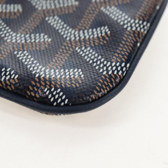 Goyard Herringbone Sena Mini Pouch PVC Leather Navy Auth SW2902SM